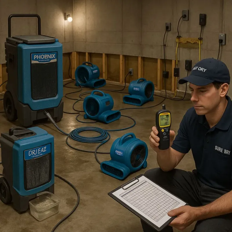 Structural Drying and Dehumidification process in Lac qui Parle County, MN